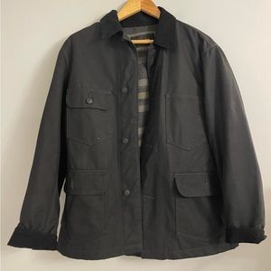 Buck Mason Black Dry Waxed Canvas Highland Jacket - Medium